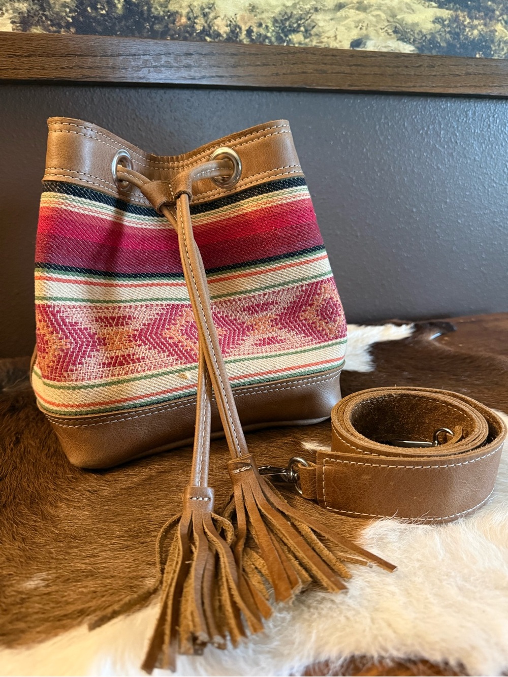 Holy Cow Couture Mini Feed Bucket in Serape